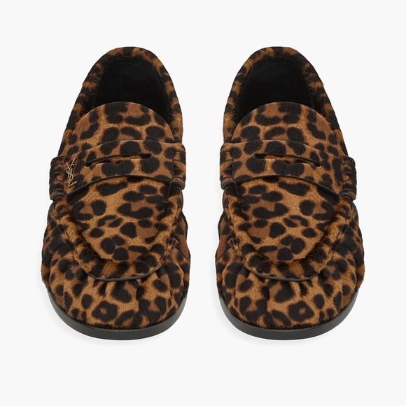 Saint Laurent Shoes - YSL Leopard Print Pony Hair Loafers